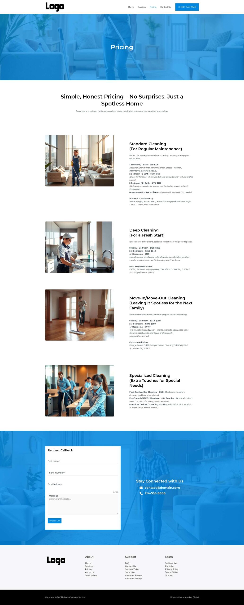 Pricing - Milan - Sapphire - Cleaning Services