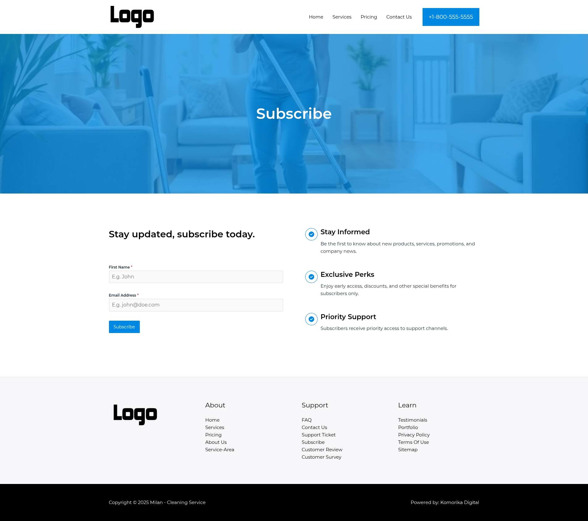 Subscribe - Milan - Sapphire - Cleaning Services