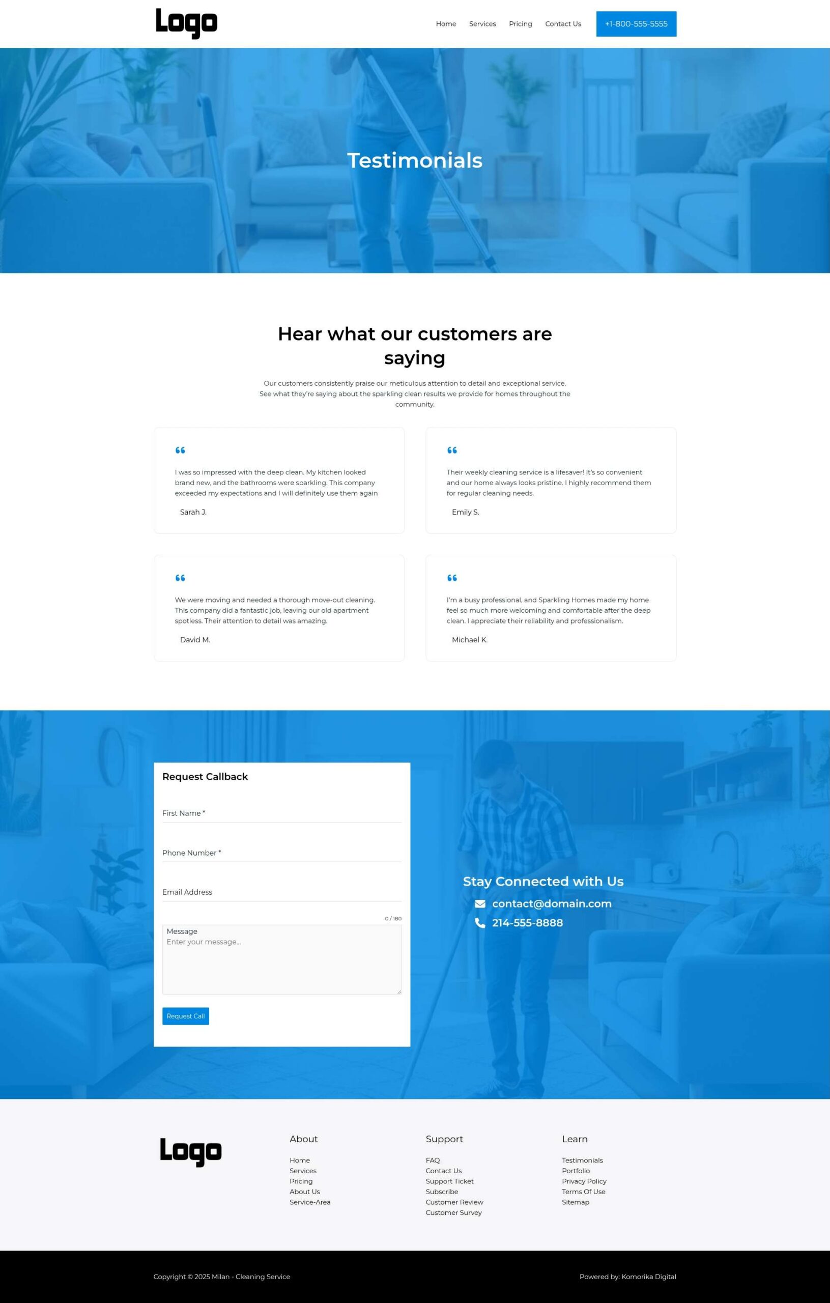 Testimonials - Milan - Sapphire - Cleaning Services